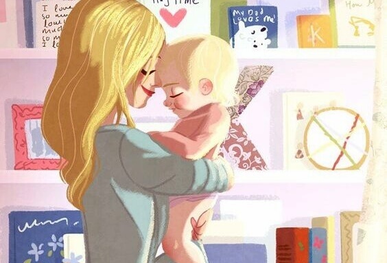Un bébé dans les bras de sa maman