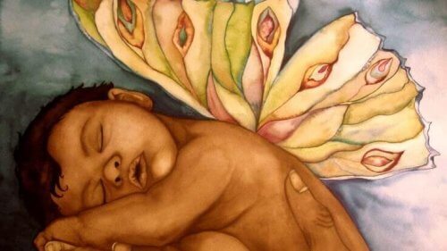 Le visage d'un bébé qui dort