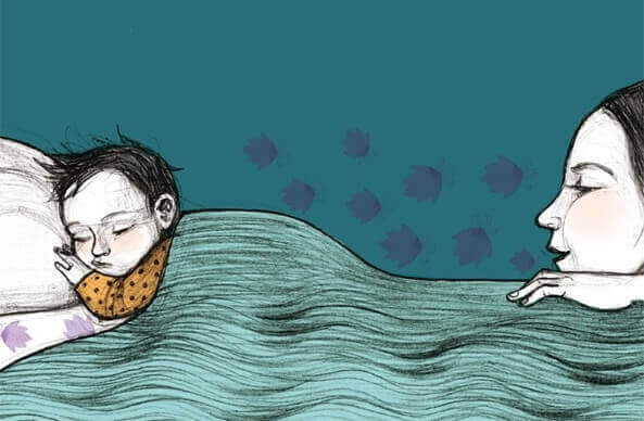 L'importance du coucher : maman qui regarde son enfant dormir