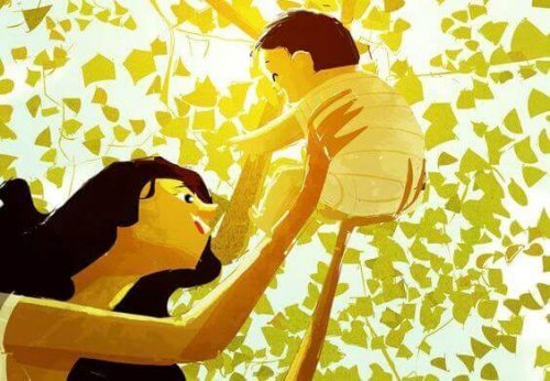 Je suis heureuse quand je joue avec toi mon enfant