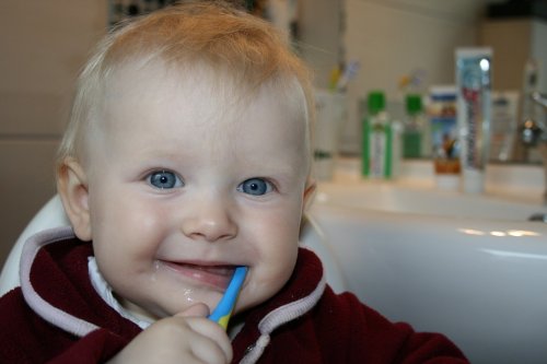 Apprenez à votre enfant à utiliser une brosse à dents.