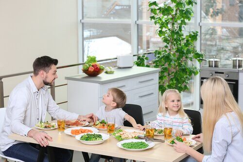 Repas vegan en famille