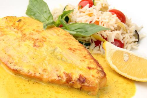 Saumon et sa crème de légumes