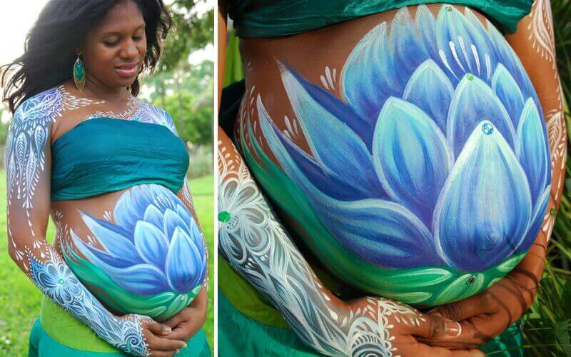 Le belly painting permet à la future mère d'immortaliser le souvenir de sa grossesse avant l'arrivée du bébé.