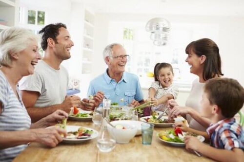 Montrer de l'amour dans une famille unie