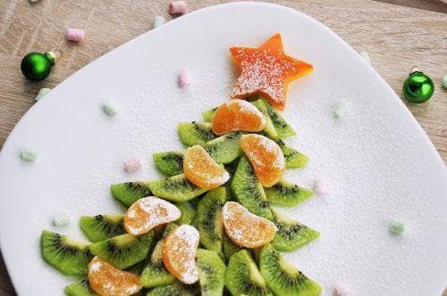 Recettes de Noel pour enfants : sapin en fruits