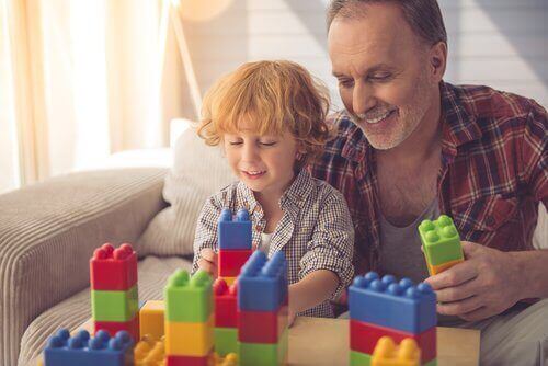 jeux de construction entre père et fils