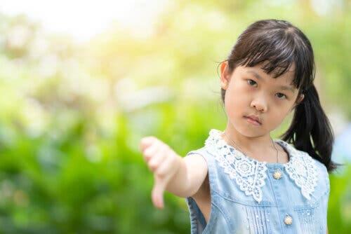 Le mauvais caractère chez un enfant