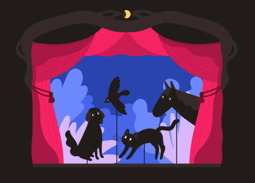 Des animaux dans un théâtre d'ombres.