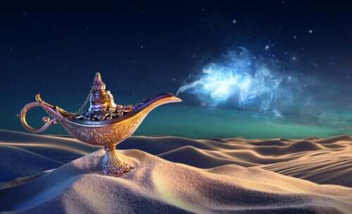 légende fable lampe aladdin aladdin génie magie désert nuit lune