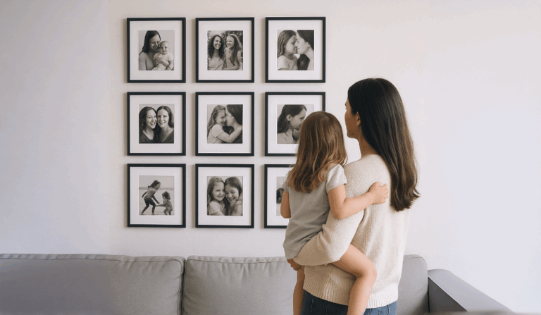 Comment réaliser une fresque de photos de famille pour décorer votre salon